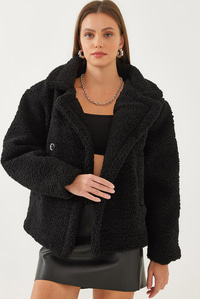 Astarlı Peluş Mont 2433 60351028 - Siyah