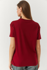 Ayıcık Baskılı Tshirt 60602007 - Bordo