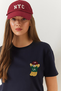 Ayıcık Baskılı Tshirt 60602007 - Lacivert