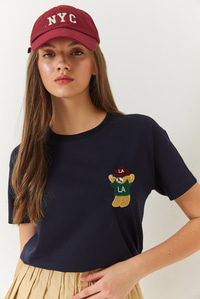 Ayıcık Baskılı Tshirt 60602007 - Lacivert