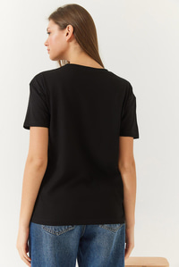 Ayıcık Baskılı Tshirt 60602007 - Siyah