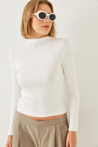 Basic Bluz 2069 60351133 - Beyaz BLUZ modelleri
