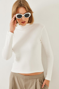 Basic Bluz 2069 60351133 - Beyaz BLUZ modelleri