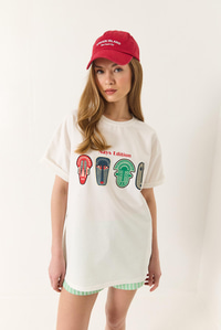 Baskılı Oversize Kısa Kollu Basic T-Shirt 60284034 - Beyaz