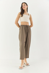 Beli Bağlamalı Cep Detaylı Havuç Kesim Yazlık Pantolon 3878 60281041 - Cappuccino
