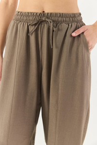 Beli Bağlamalı Cep Detaylı Havuç Kesim Yazlık Pantolon 3878 60281041 - Cappuccino