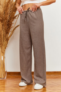 Beli Bağlamalı Rustik Pantolon 60361002 - Taş