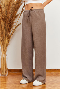 Beli Bağlamalı Rustik Pantolon 60361002 - Taş