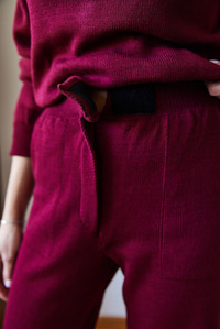 Beli Cırt Detaylı Basic Triko Alt-Üst Takım 60651006 - Bordo