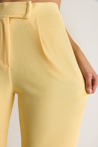 Beli Cırtlı Rahat Palazzo Pantolon 3826 60261150 - Sarı PANTOLON modelleri