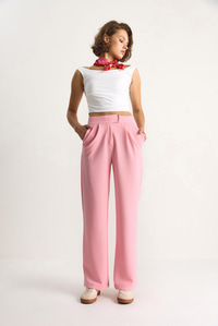 Beli Cırtlı Rahat Palazzo Pantolon 3826 60261150 - Toz Pembe PANTOLON modelleri