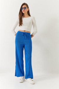 Beli Lastikli Fitilli Palazzo Pantolon 20223118 - Saks PANTOLON modelleri
