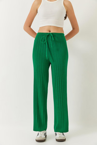 Beli Lastikli Fitilli Palazzo Pantolon 20223118 - Yeşil PANTOLON modelleri