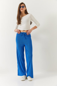 Beli Lastikli Fitilli Palazzo Pantolon 20223118 - Saks PANTOLON modelleri
