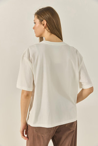Bisiklet Yaka Kısa Kollu Doğal Baskılı Pamuklu Basic T-Shirt ÖT251042 60283311 - Bej
