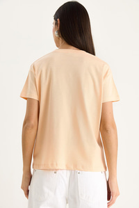 Bisiklet Yaka Kısa Kollu Nakışlı Kabartma Aksesuarlı T-Shirt 60602024 - Yavru Ağzı