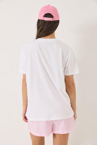 Bisiklet Yaka Kısa Kollu Nakışlı T-Shirt 60602023 - Beyaz