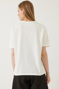 Bisiklet Yaka Leopar Baskılı Tshirt 60261345 - Beyaz