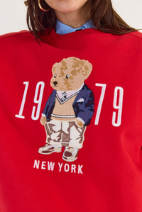 Bisiklet Yaka Teddy Nakış Detaylı Sweat 10417 60284066 - Kırmızı SWEATSHİRT modelleri