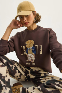 Bisiklet Yaka Teddy Nakış Detaylı Sweat 10417 60284066 - Kahverengi SWEATSHİRT modelleri