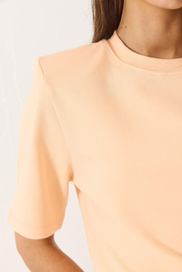 Bisiklet Yaka Vatkalı Pamuklu Basic T-Shirt 241134 60283128 - Yavru Ağzı