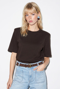 Bisiklet Yaka Vatkalı Pamuklu Basic T-Shirt 241134 60283128 - Acı Kahve T-SHİRT modelleri