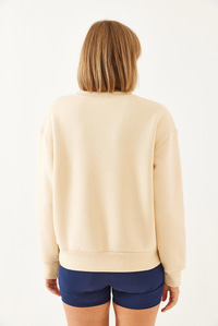 Bol Kesim Yuvarlak Yaka Sweatshirt MBHS022 60601022 - Bej