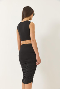 Büzgü Detaylı Crop Candy Alt-Üst Takım 60283136 - Siyah