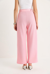 Çift Pile Detaylı Kemerli Örme Pantolon 3851 60261449 - Pembe
