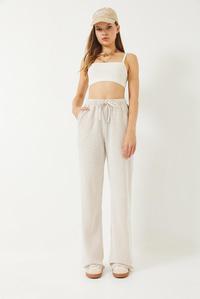 Çizgili Bel Lastikli Cepli Basic Pantolon 60284003 - Ekru-Bej