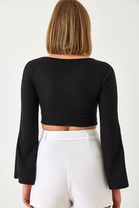 Crop Bluz 60351286 - Siyah