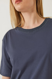Dekoratif Dikişli Bisiklet Yaka Tshirt 60602001 - Antrasit