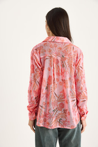 Desenli Dijital Baskılı Regular Yazlık Örme Gömlek 60282014 - Pembe