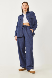Dikiş Detaylı Denim Alt-Üst Takım 60251883 - Mavi ALT - ÜST TAKIM modelleri