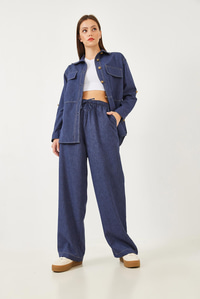 Dikiş Detaylı Denim Alt-Üst Takım 60251883 - Mavi ALT - ÜST TAKIM modelleri