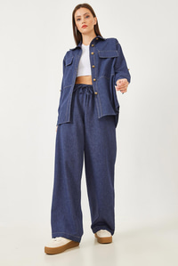 Dikiş Detaylı Denim Alt-Üst Takım 60251883 - Mavi ALT - ÜST TAKIM modelleri
