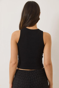 Fitilli Halter Yaka Kaşkorse Basic Crop Top Atlet 60602045 - Siyah