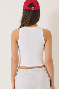 Fitilli Halter Yaka Kaşkorse Basic Crop Top Atlet 60602045 - Beyaz