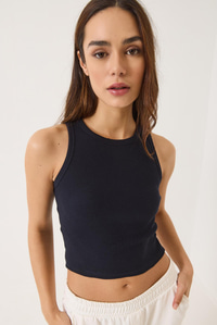 Fitilli Halter Yaka Kaşkorse Basic Crop Top Atlet 60602045 - Lacivert