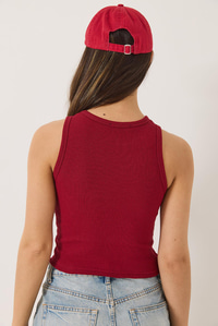 Fitilli Halter Yaka Kaşkorse Basic Crop Top Atlet 60602045 - Bordo