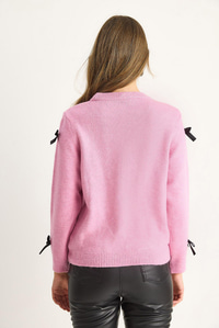Fiyonklu Regular Triko Kazak 20246871 - Toz Pembe KAZAK modelleri