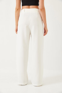 Geniş Paça Maskülen Dokuma Pantolon 60271019 - Beyaz