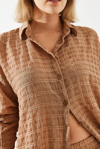Gofre Kumaş Alt-Üst Takım 60551002 - Camel