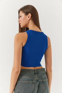 Halter Yaka Fitilli Kaşkorse Üçlü Bluz 60261081 - Beyaz-Siyah-Saks