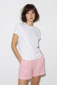 Kadın %100 Pamuk Beli Lastikli Cep Detaylı Müslin Bermuda Şort YP5525 60286315 - Pembe ŞORT & BERMUDA modelleri