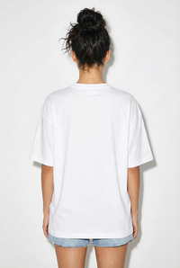 Kadın %100 Pamuk Bisiklet Yaka Kadife Fiyonk Baskılı Oversize T-Shirt ÖT261034 60286083 - Beyaz T-SHİRT modelleri