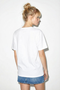 Kadın %100 Pamuk El İşi Çiçek Nakış Detaylı Premium Tasarım T-Shirt 1005 60282050 - Beyaz T-SHİRT modelleri
