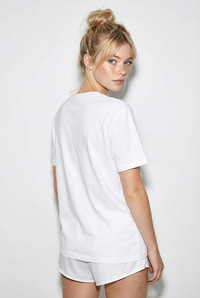 Kadın %100 Pamuk El İşi Flamingo Nakış Detaylı Premium Tasarım T-Shirt 1004 60282049 - Beyaz T-SHİRT modelleri