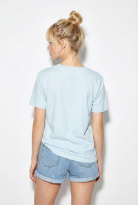 Kadın %100 Pamuk El İşi Flamingo Nakış Detaylı Premium Tasarım T-Shirt 1004 60282049 - Bebe Mavisi T-SHİRT modelleri