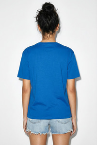 Kadın %100 Pamuk El İşi Minimal Nakış Detaylı Premium Tasarım T-Shirt 1003 60282051 - Gök Mavisi T-SHİRT modelleri